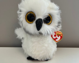 Ty ビーニーブーズ オースティン ホワイト フクロウ グリッターアイ