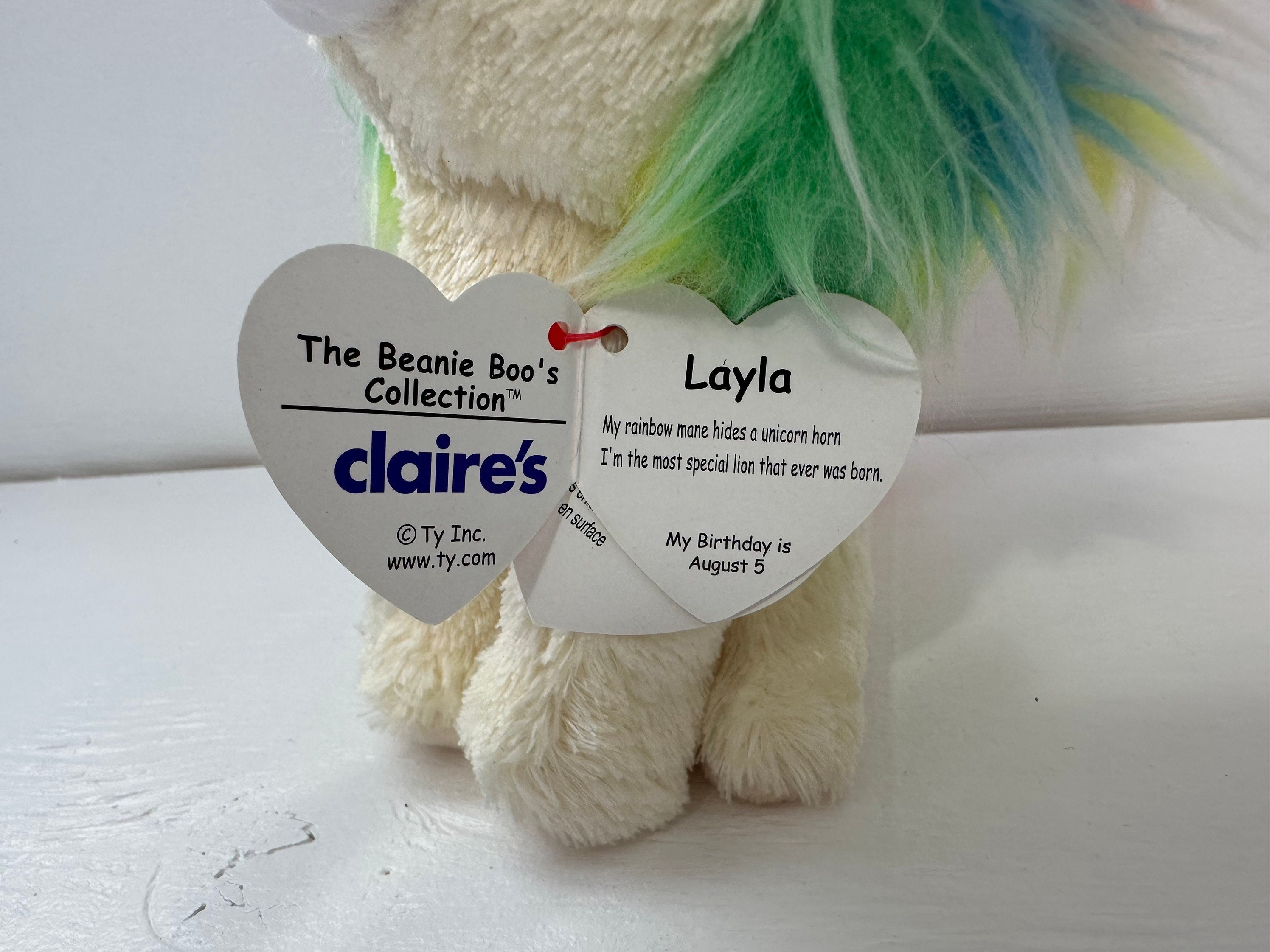 Ty Beanie Boo layla the Adorable Lion Claires Exclusive rare 6