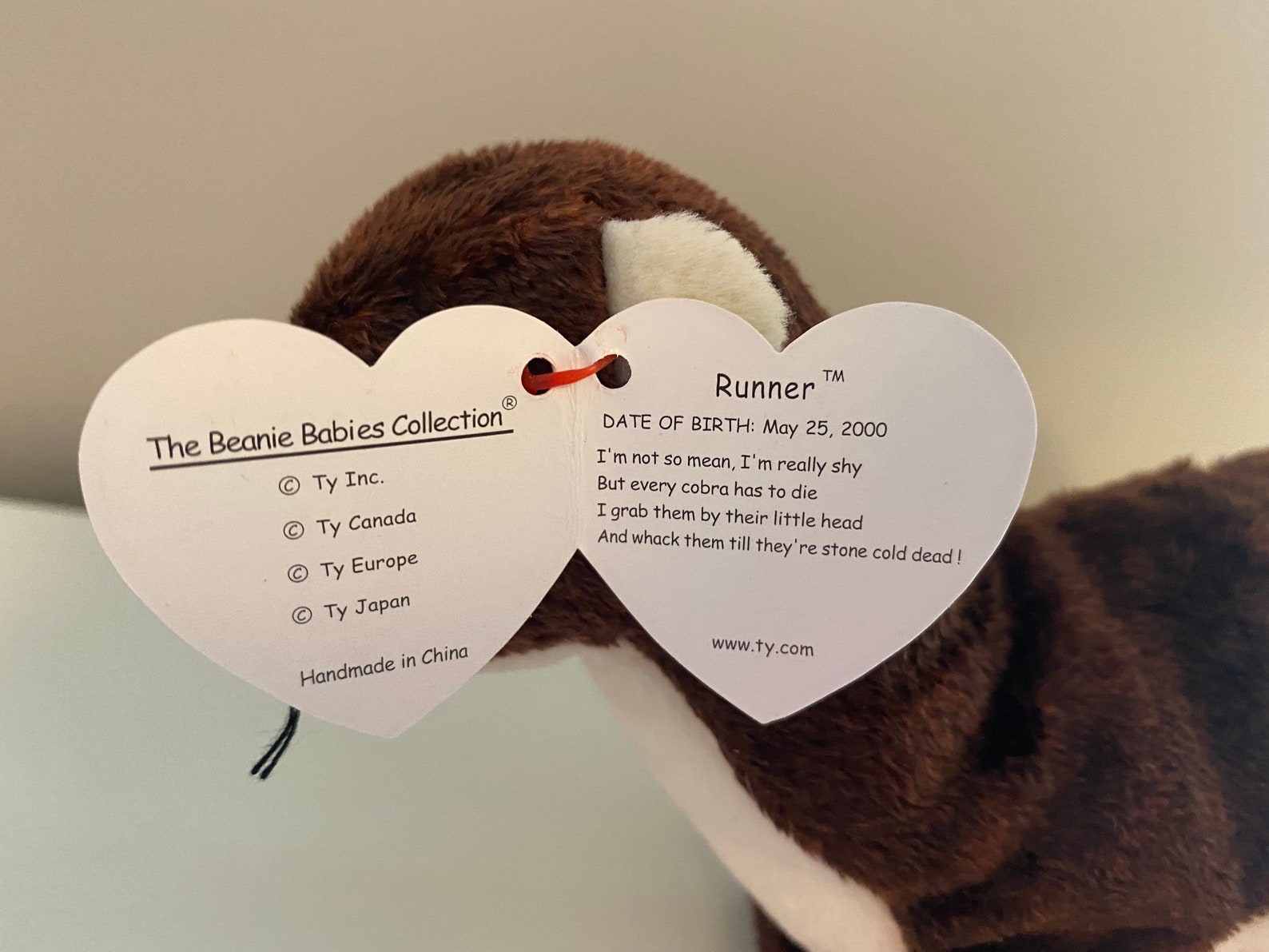 TY Beanie Baby Runner the Ferret 7.5 inch | Etsy