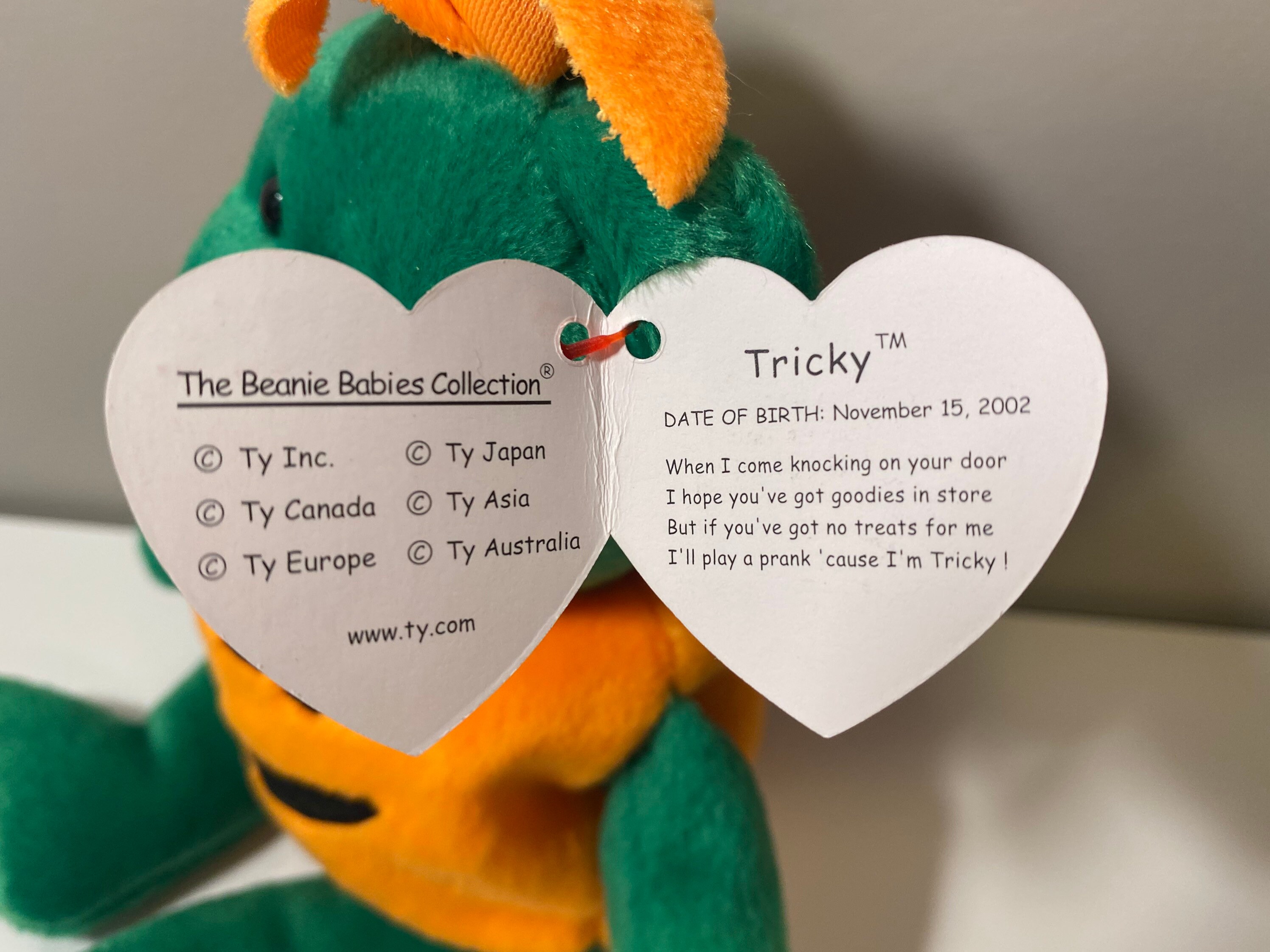 TY Beanie Baby Tricky the Pumpkin Bear 9.5 inch Etsy