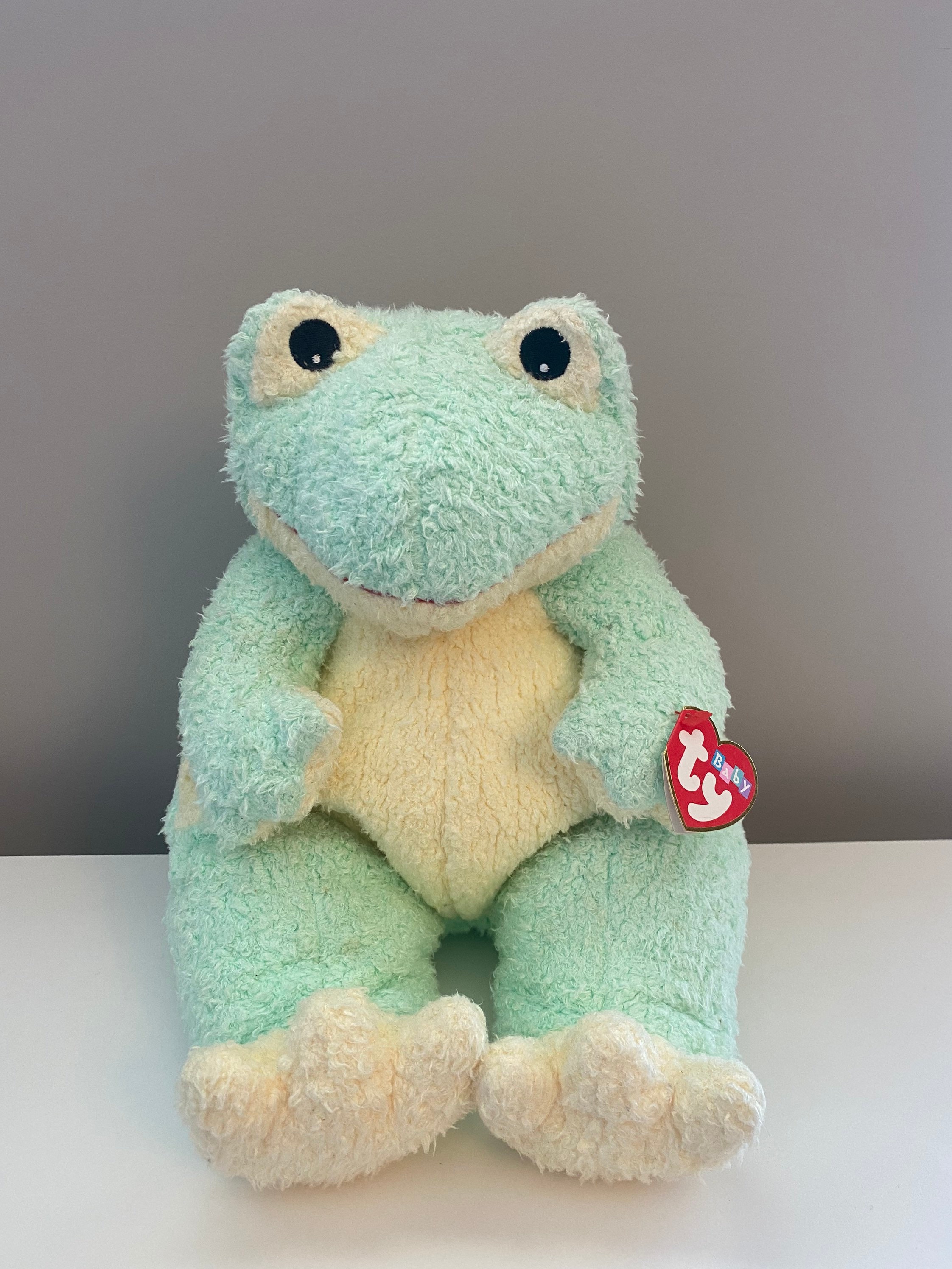 Ty Baby Pillow Pals Line frogbaby the Frog With Rattle Inside rare 12 Inch  
