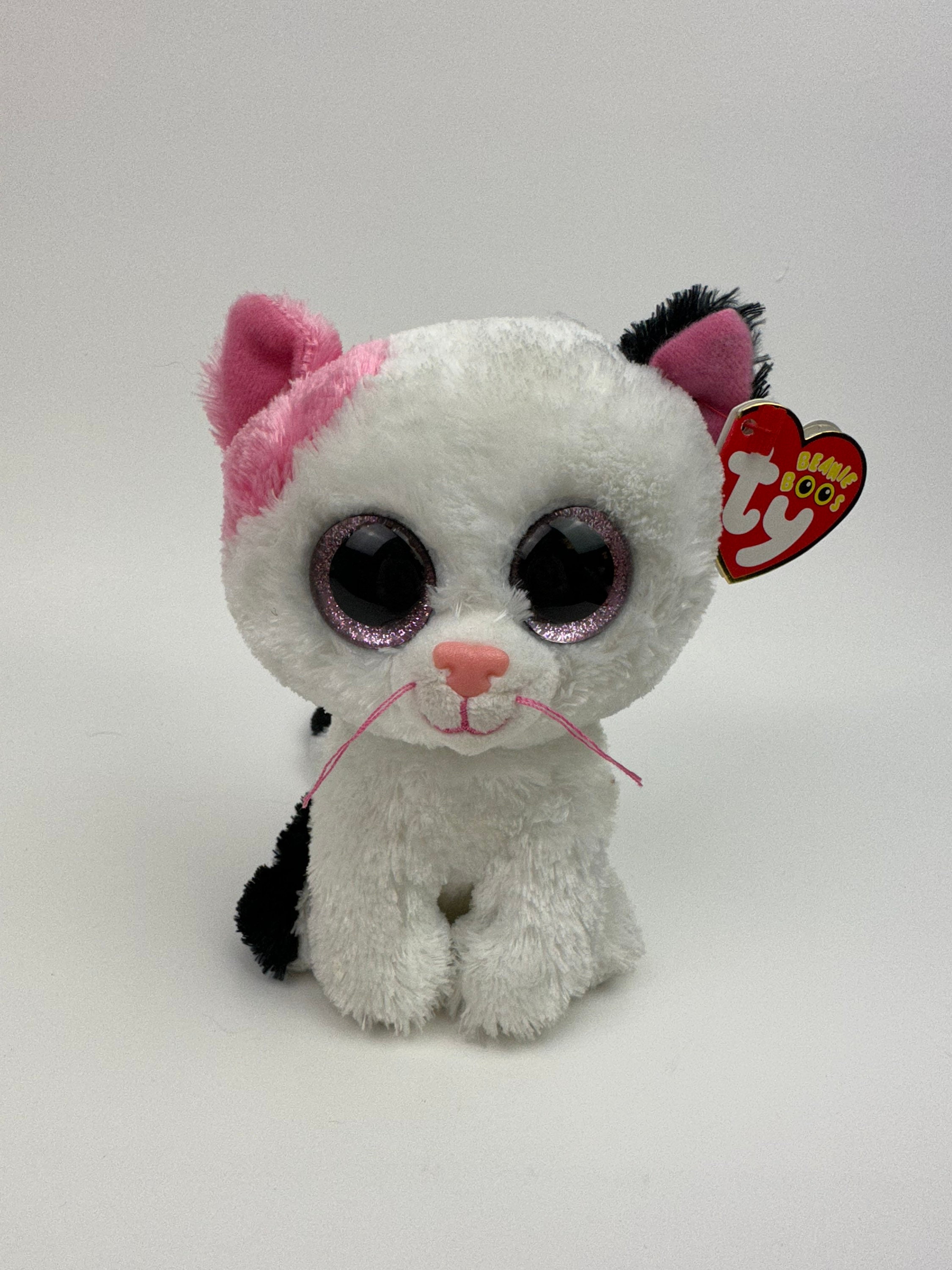 Ty Beanie Boo muffin the Pink and White Cat rare 6 Inch Etsy