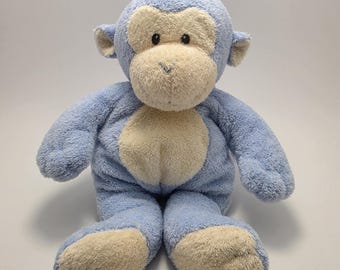 Ty Pluffiesコレクション「Baby Dangles」モンキーぬいぐるみ - Love to Baby、ブルーバージョン - タグなし！ *超希少* (10インチ)