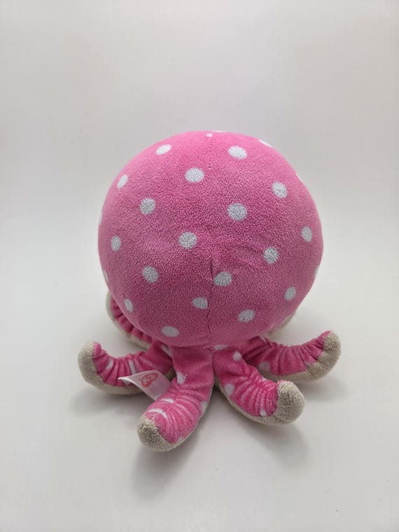 Ty Beanie Boo “ollie” the Pink Octopus Plush With Glitter Eyes