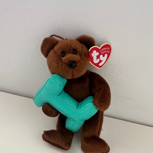 Bonnet Ty Alphabet « I » l'ours tenant la lettre I (4,5 pouces)