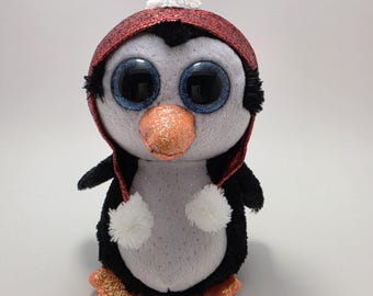 Ty Beanie Boo 'Gale' de kerstpinguïn (6 inch) zonder label