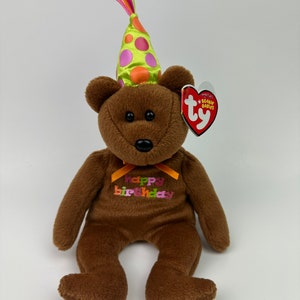 Ty Beanie Baby “Happy Birthday” Bears wearing Party Hat! (9 inch)