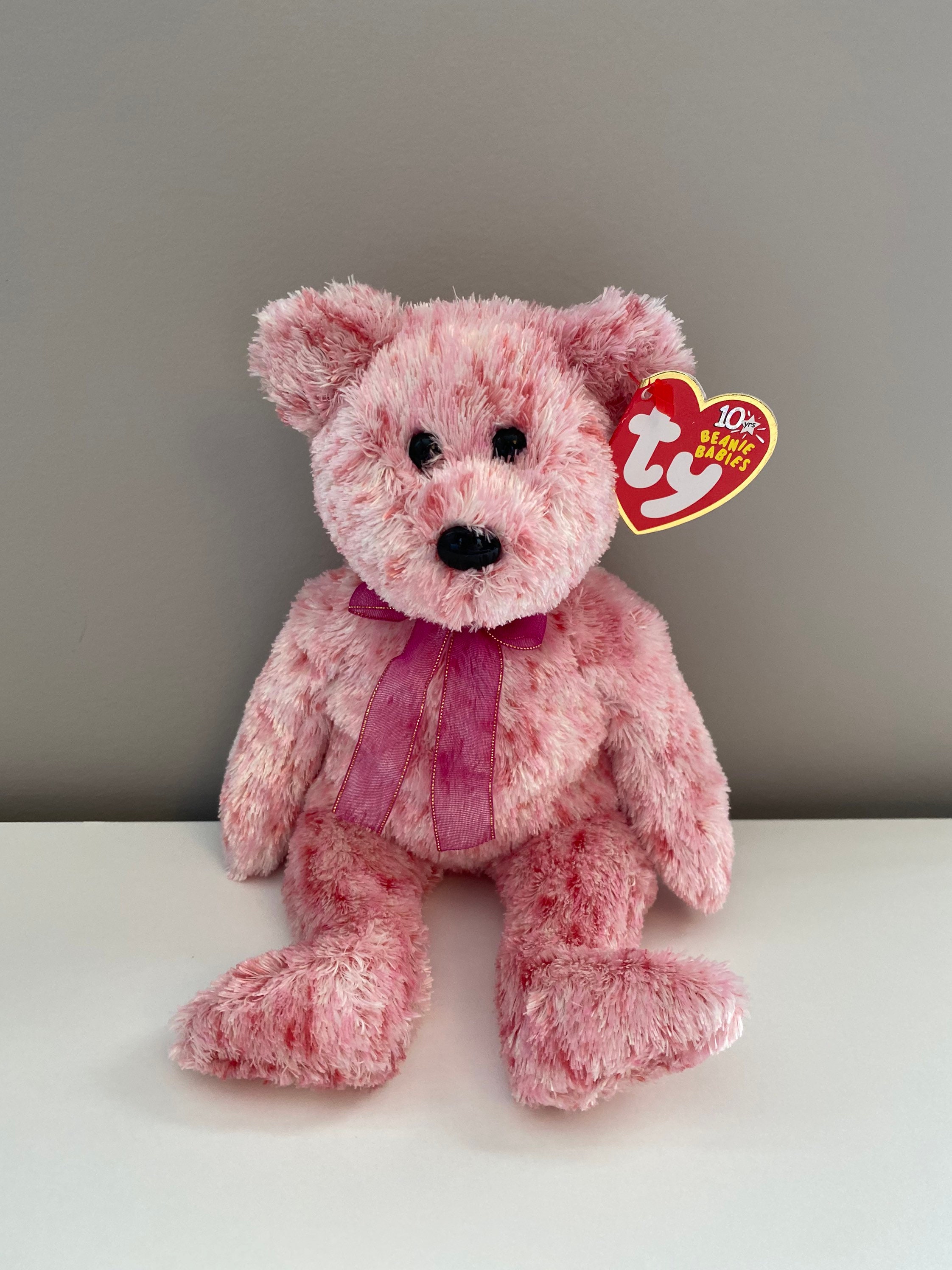 Ty Beanie Baby Smitten the Adorable Pink Bear Plush 8.5 inch