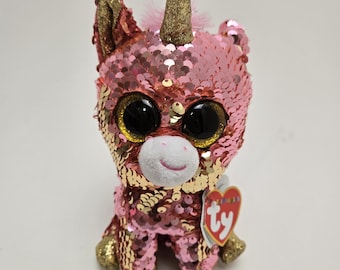 Ty Flippables "Sunset" de roze eenhoorn met pailletten (6 inch)