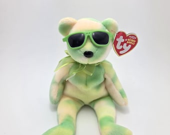 Ty Beanie Baby “Orange Ice” サングラスをかけたオレンジ色のタイダイ