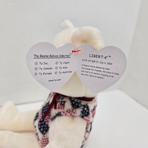 Ty Beanie Baby Libert-e, die amerikanische Bärenweste der USA exklusiv im Internet 8,5 Zoll Bild 5