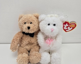Ty Beanie Baby「His」と「Hers」新郎新婦のウェディングベア