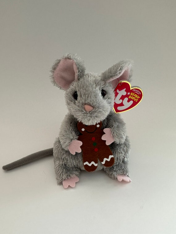 Ty Beanie Baby Stirring the Mouse Holding Gingerbread Rare 5.5