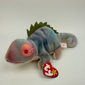 Ty Beanie Baby “Iggy” the Unique Coloured Tie-Dye Iguana! (9 inch)