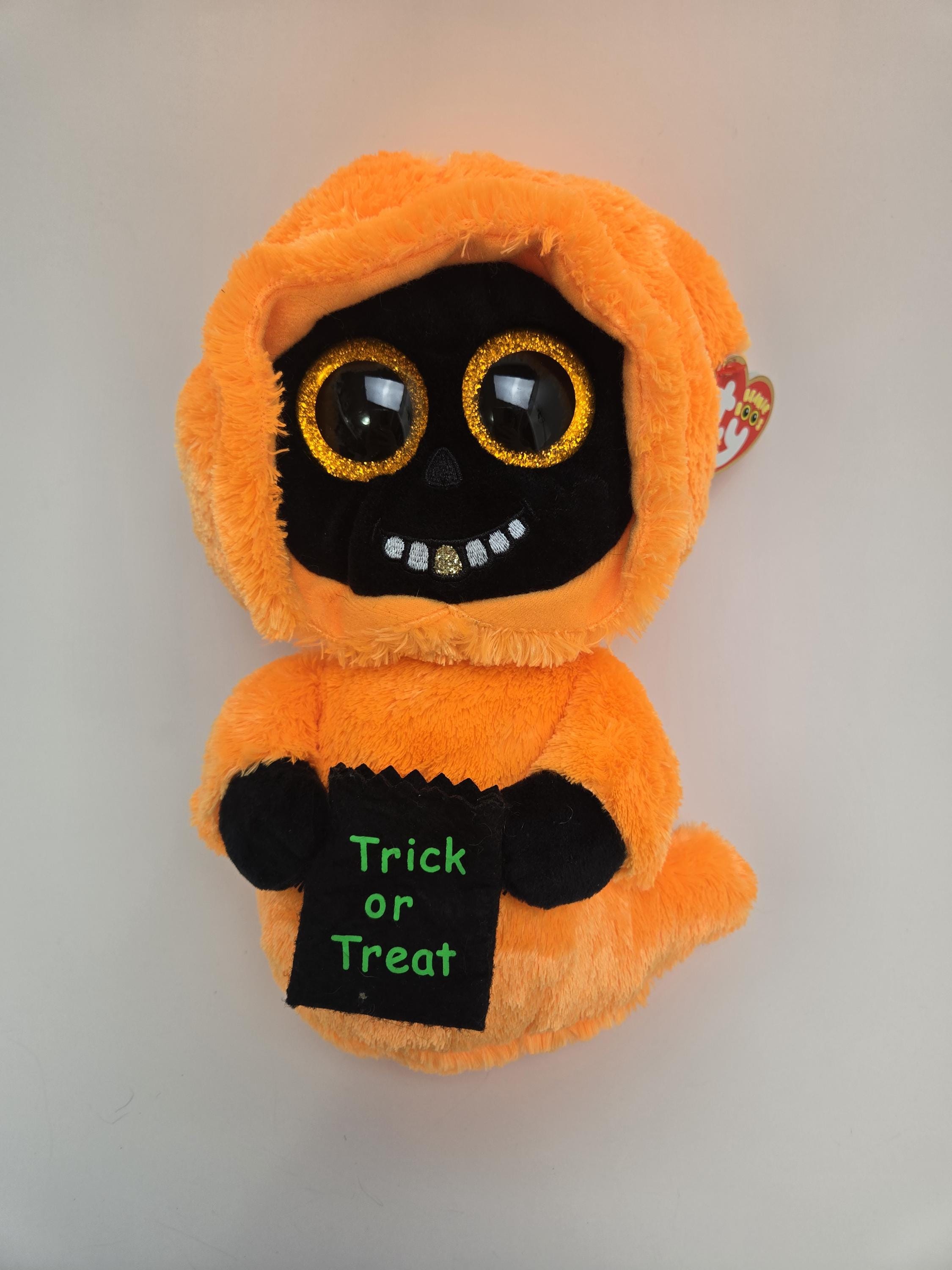 Ty Beanie Boo “grinner” the Orange and Black Halloween Ghoul