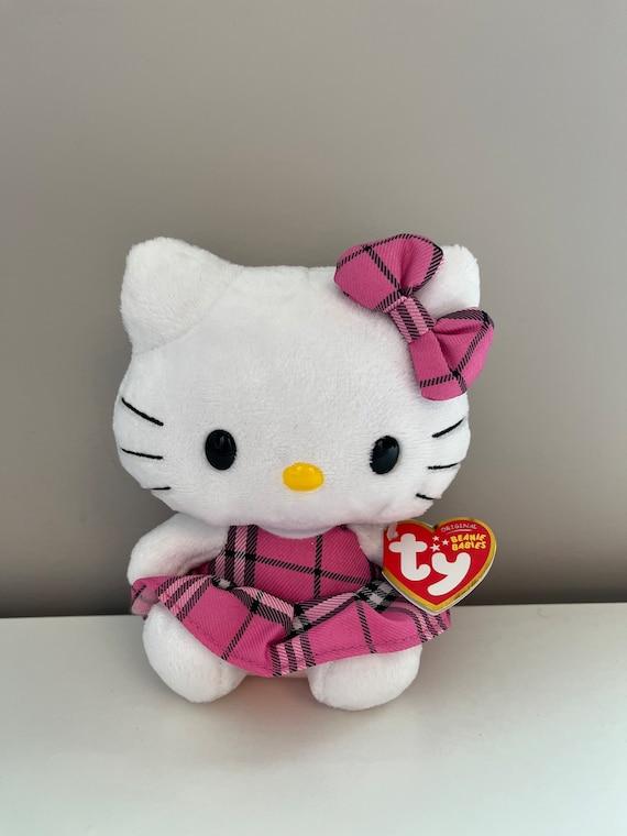 Ty Beanie Baby hello Kitty the Hello Kitty Plush in Pink Plaid 5.5 Inch 