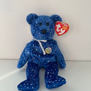 Ty Beanie Baby Decade Bear the Royal Blue Bear  (8.5 inch)