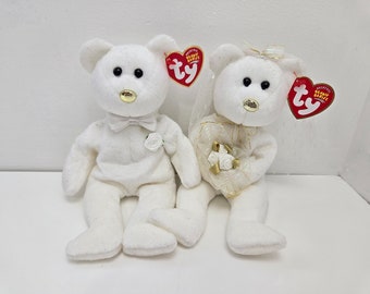ty ぬいぐるみ クリスマス　ウェディング　テディベア Ty ビーニーベイビー「彼用」と「彼女用」新郎新婦ウェディング