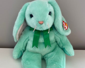 Ty Beanie Buddy “Hippity” the Green Bunny Plush (14 inch)