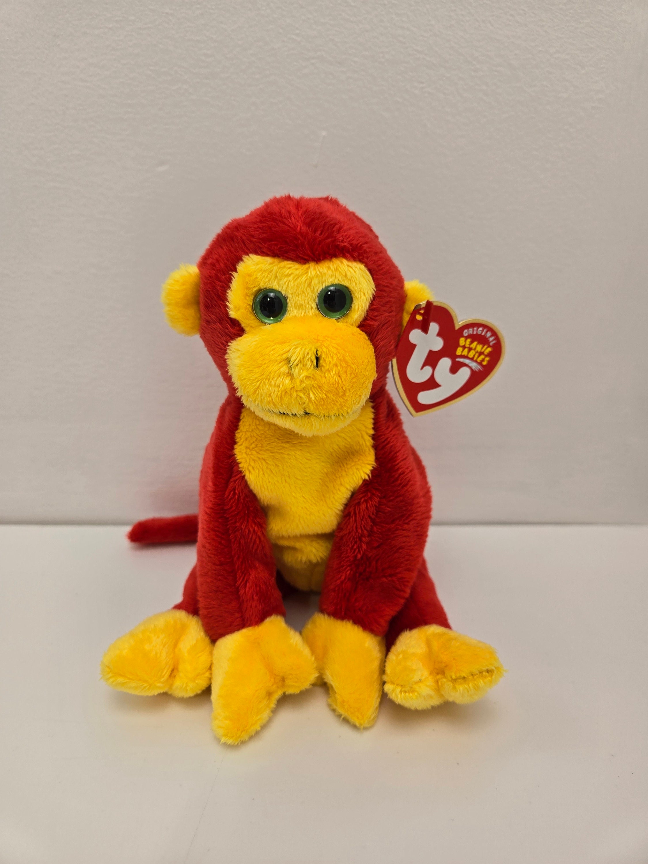 TY 2003 CHOPSTIX the MONKEY BEANIE BABY Red And Yellow