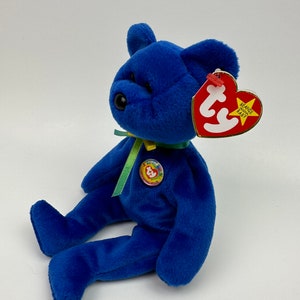 Ty Beanie Baby Clubby the Royal Blue Bear 8.5 Inch image 2