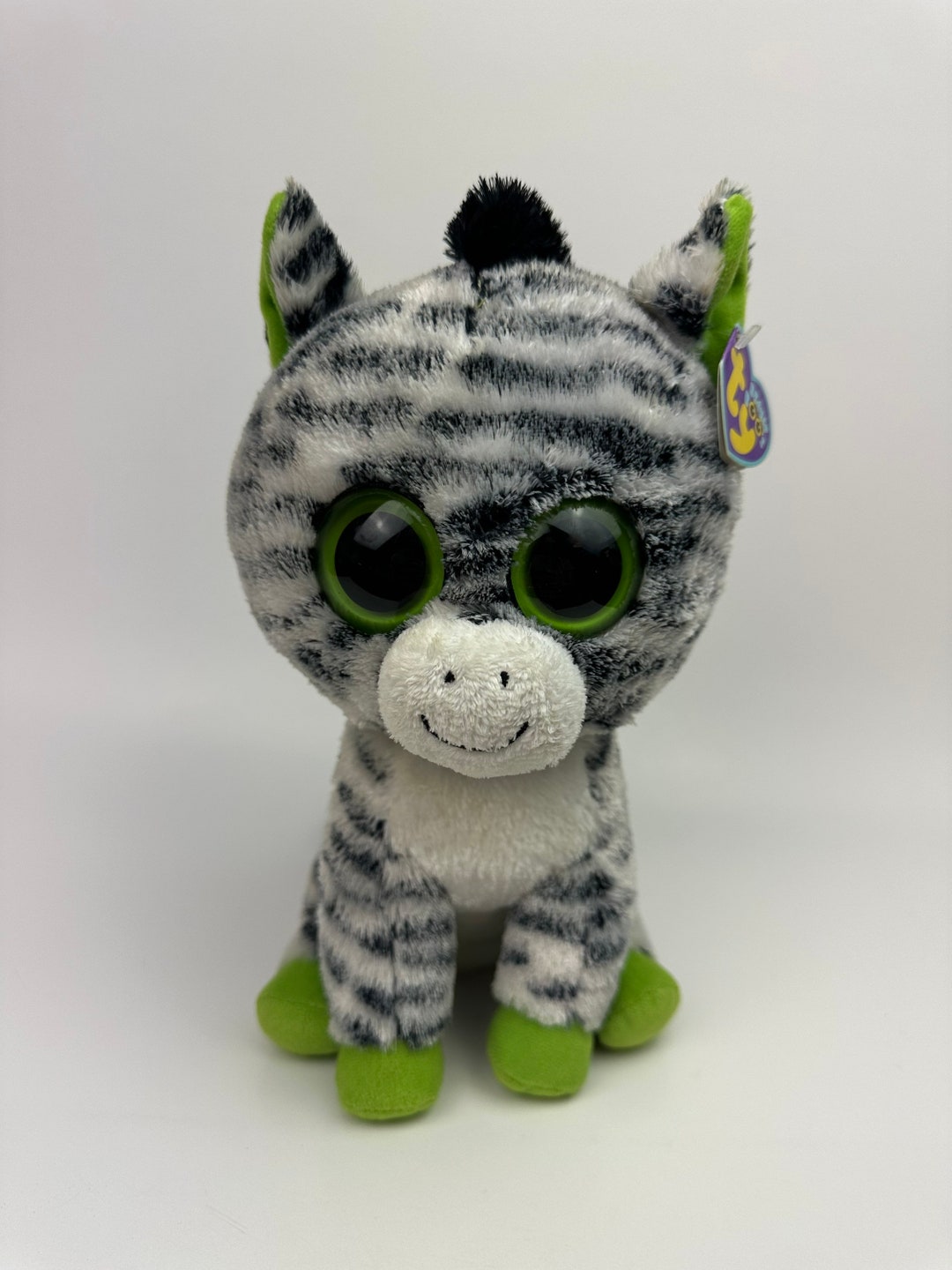 Ty Beanie Boo zig-zag the Cute Zebra Purple Tag Scuffs on Eyes 9 Inch -   Canada