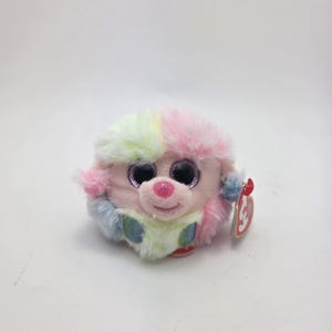 Ty Puffies Teeny Tys “Rainbow”, o Poodle Rosa - Pequeno! (7,5 cm)