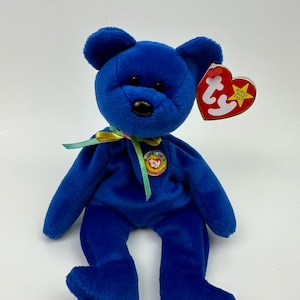 Ty Beanie Baby Clubby the Royal Blue Bear 8.5 Inch image 1