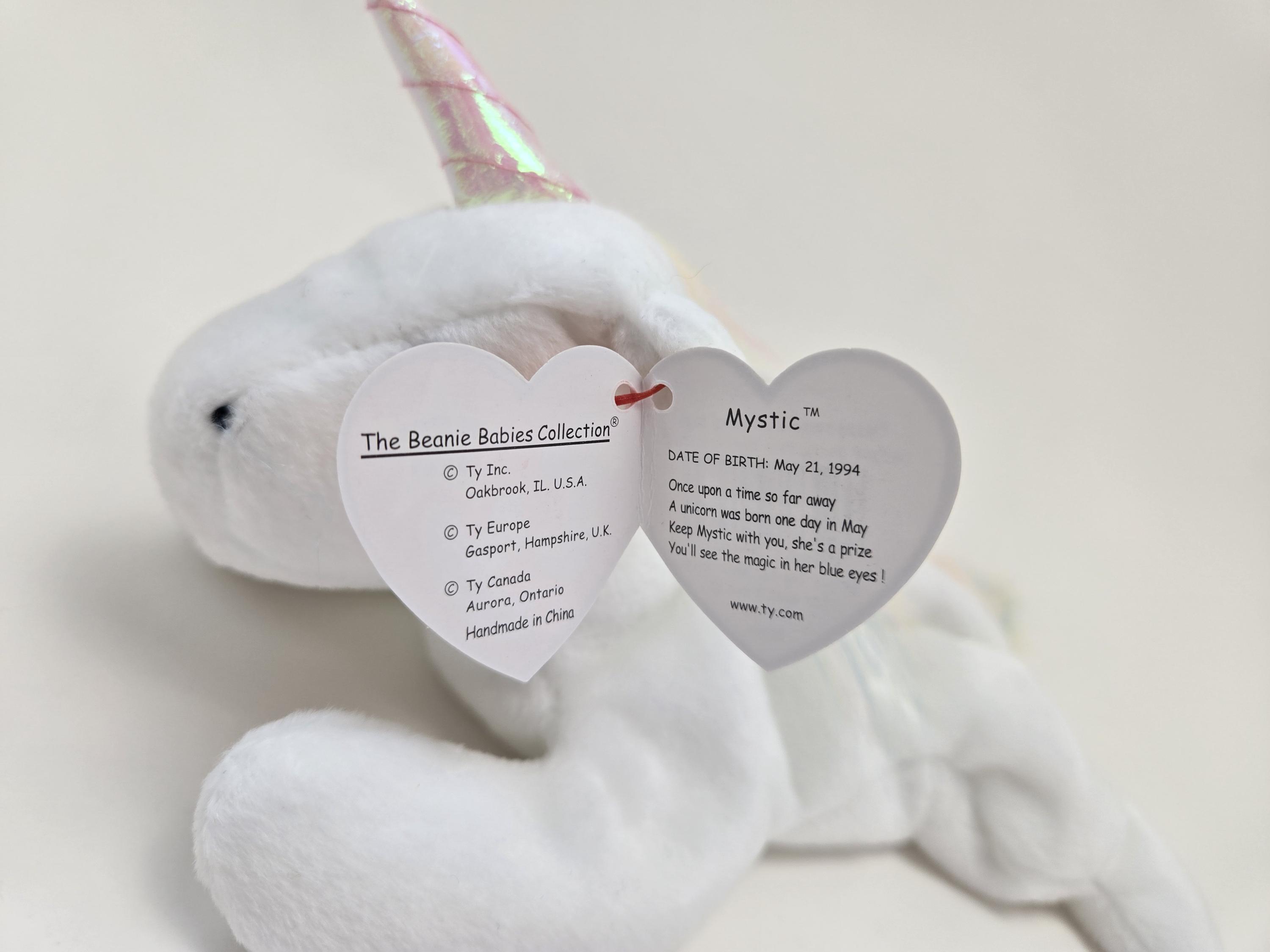 Ty Beanie Baby “mystic” the Unicorn With a Pink Sparkly Horn Ty Beanie Baby “mystic” the Unicorn With a Pink Sparkly Horn