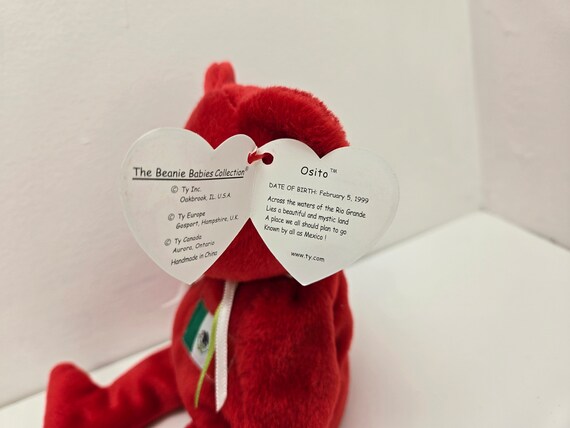 Ty Beanie Baby osito the Red Mexico Bear Wearing the Mexican Flag Proudly 8.5 Inch Etsy UK
