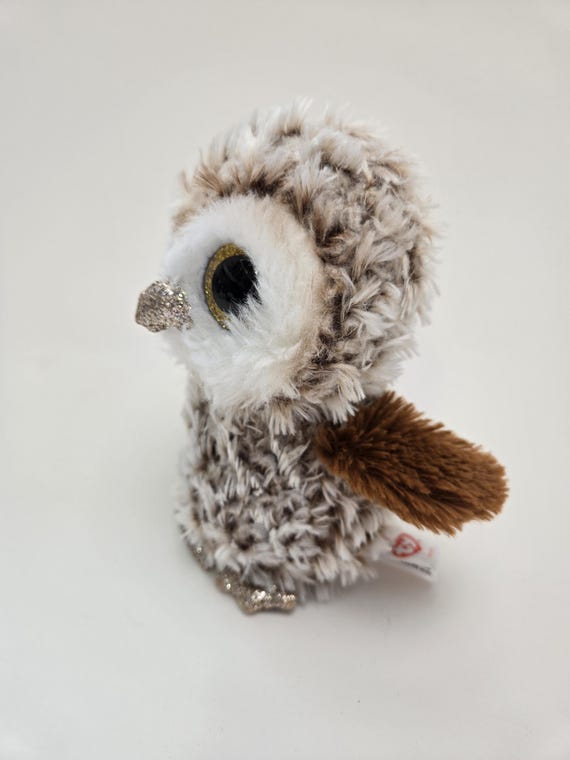 TY Beanie Boo Percy – Búho De Peluche De 15 Cm Con Ojos Brillantes Y Pelaje Súper Suave, Coleccionable Con Poema Y Corazón TY