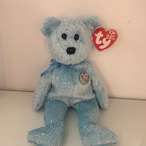 Ty Beanie Baby Decade Bear the Light Blue Bear  (8.5 inch)