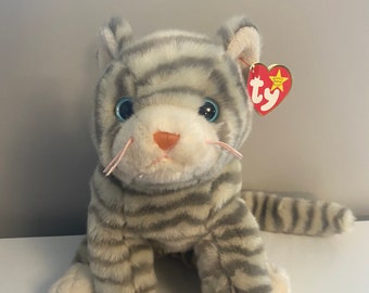 Ty Beanie Buddy “Silver” the Tabby Cat - Stripe Patterns Vary (12 inch)