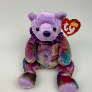 Ty Beanie Baby February the Birthday Bear - Amethyst Birthstone Bear (7 inch)