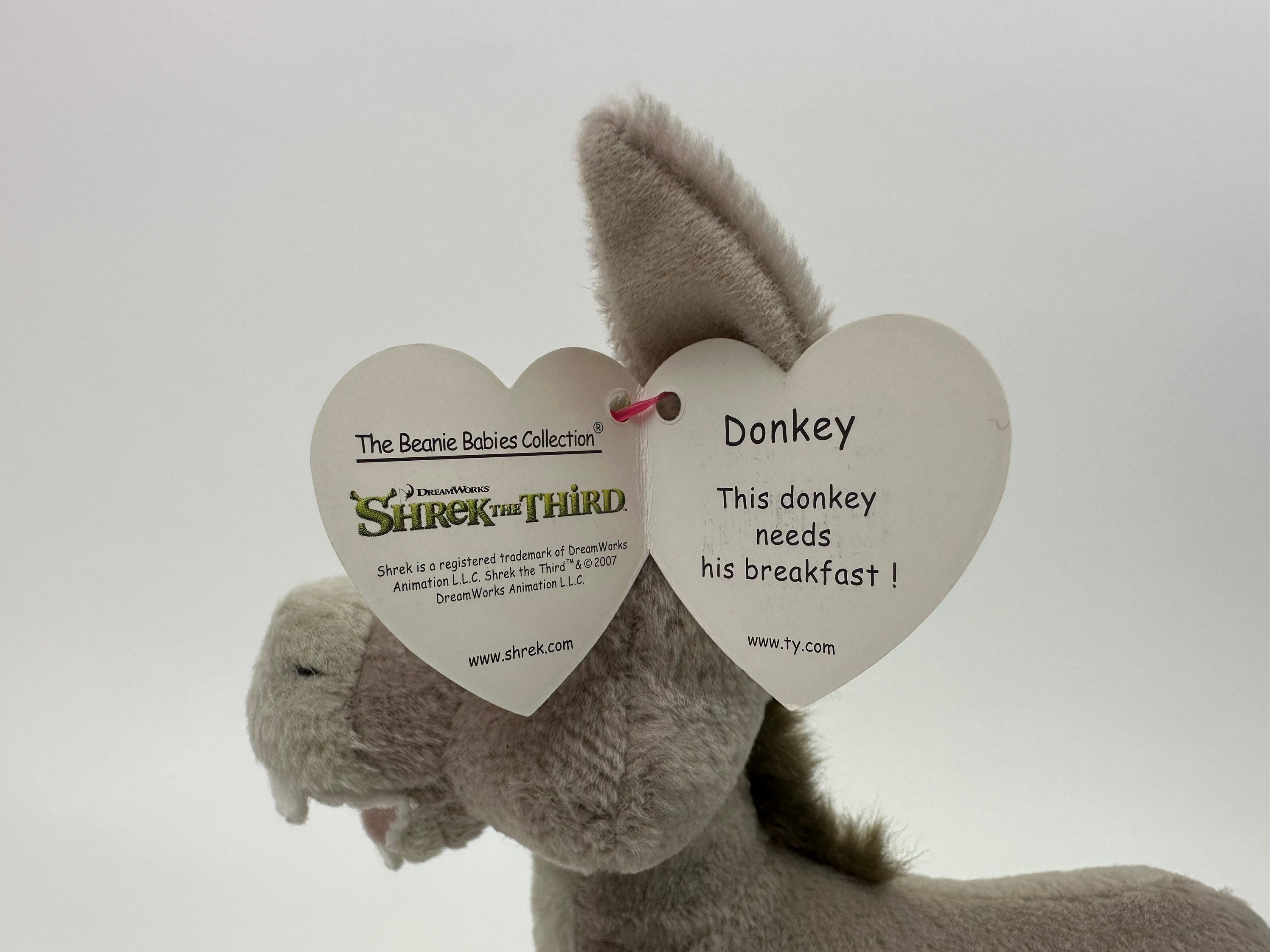 TY Beanie Baby donkey the Donkey Shrek DVD Exclusive 7 Inch