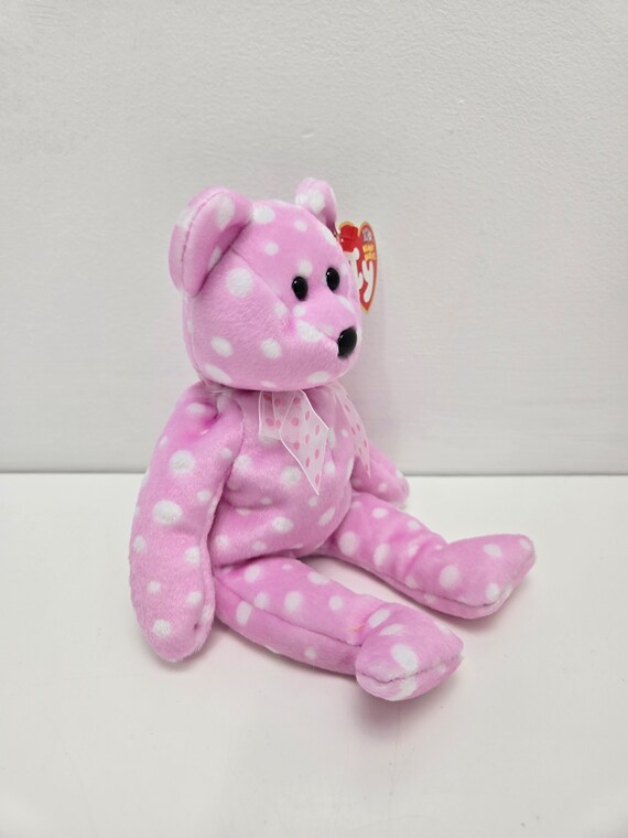 Ty Beanie Baby “fizz” the Pink Polka Dot Bear - Show Exclusive