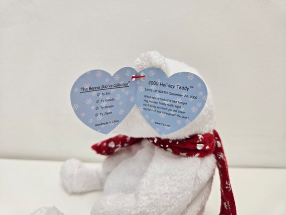 Ty Beanie Baby “2000 Holiday Teddy” the White Holiday Bear Wearing