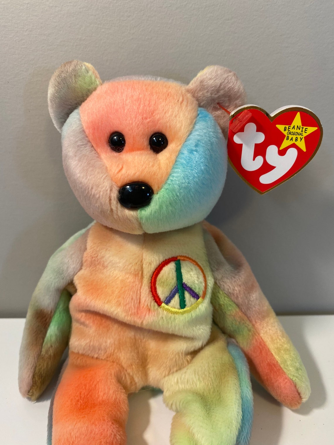 TY Beanie Baby Peace the Tie-Dye Bear Actual Colours Shown | Etsy