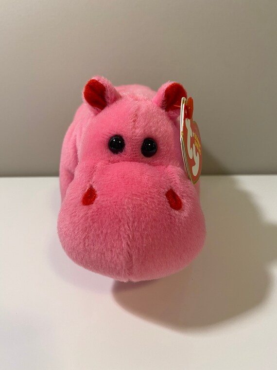 stuffed pink hippo