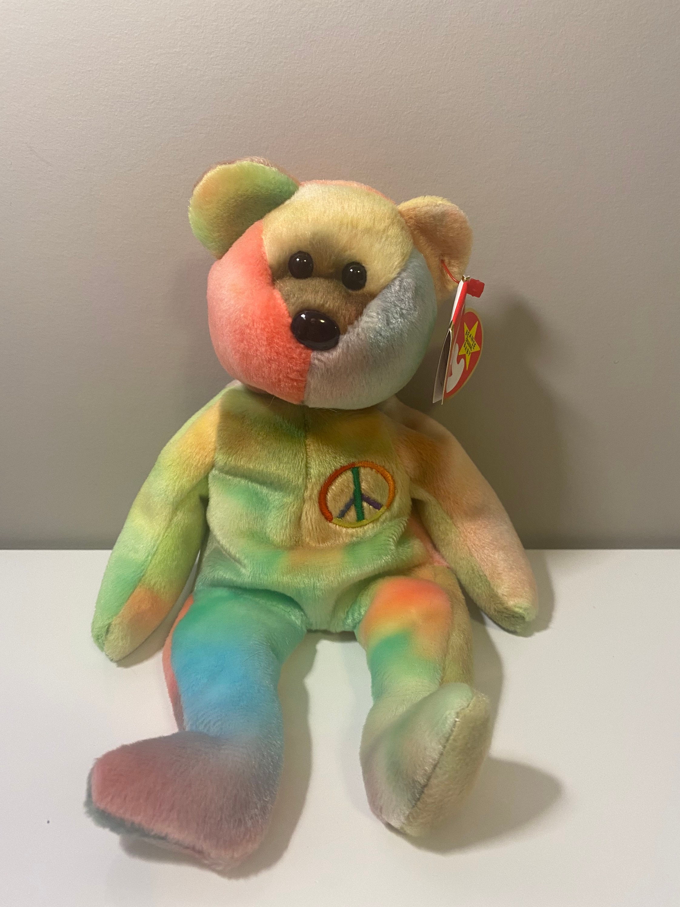 TY Beanie Baby Peace the Tie-Dye Bear Unique and One of a | Etsy