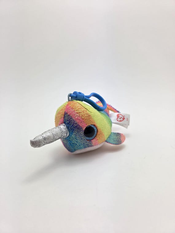 Keychain Ty Narwhal TY Key Clip Beanie Boo “nori” The Rainbow