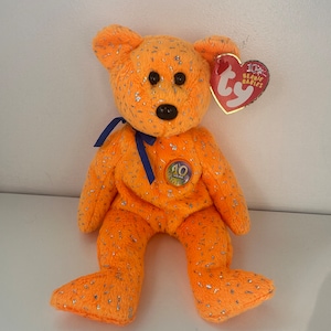 Ty Beanie Baby Decade Bear the Orange Bear  (8.5 inch)