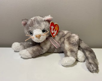 TY Beanie Baby “Rhapsody” the Grey and White Cat Plush *Rare* (6 inch)