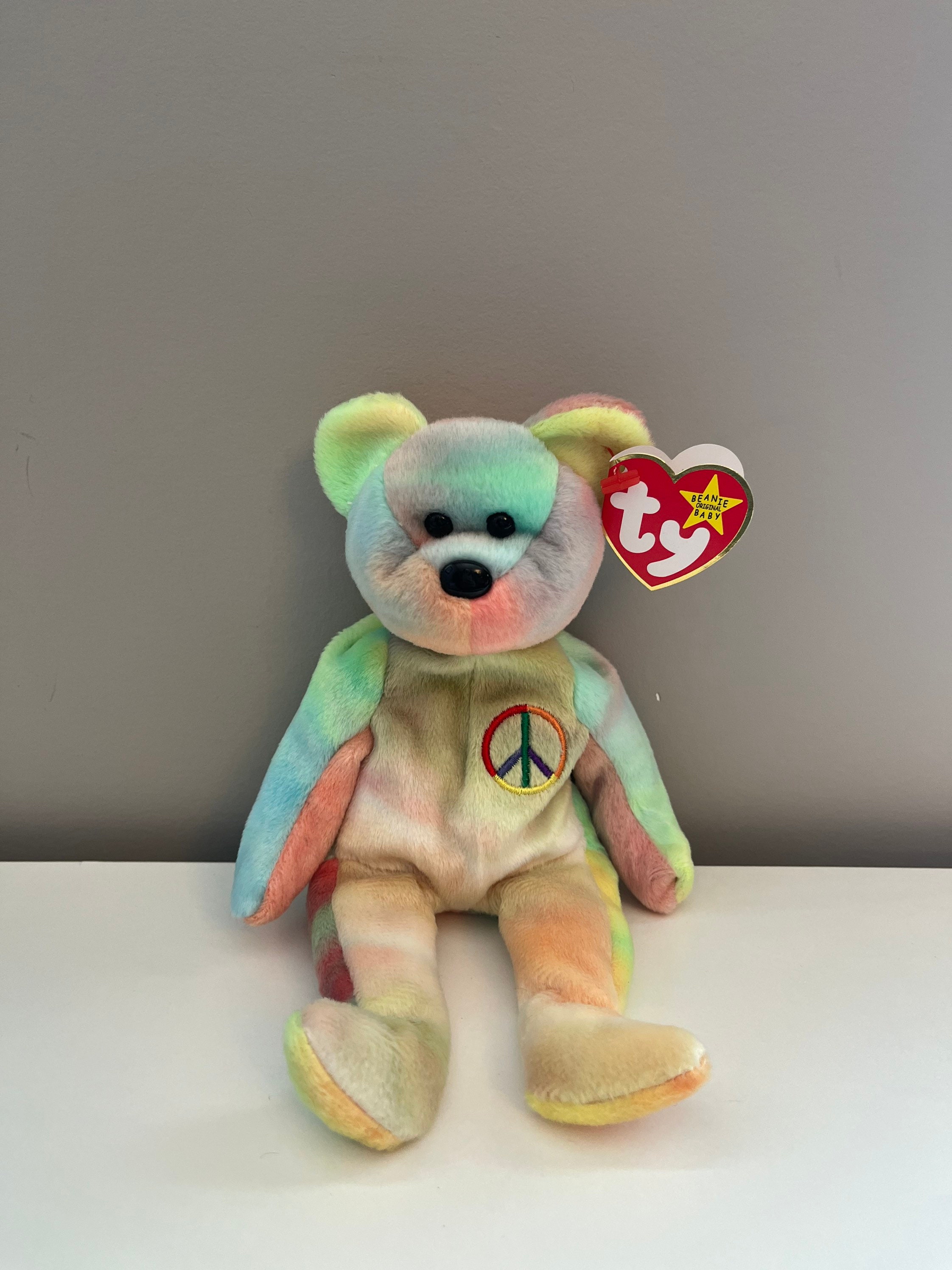 Ty Beanie Baby “peace” the Tie-dye Bear - Stamp # 102 Inside Tush