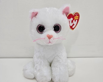 Ty Beanie Baby “Bianca” the Adorable White Cat Plush - Big Eyed Version *Rare*! (6 inch)