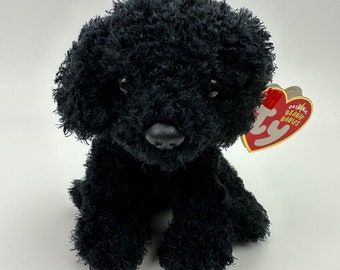 Ty Beanie Baby “Outlaw” the Black Curly Hair Dog! *Rare* (5.5 inch)