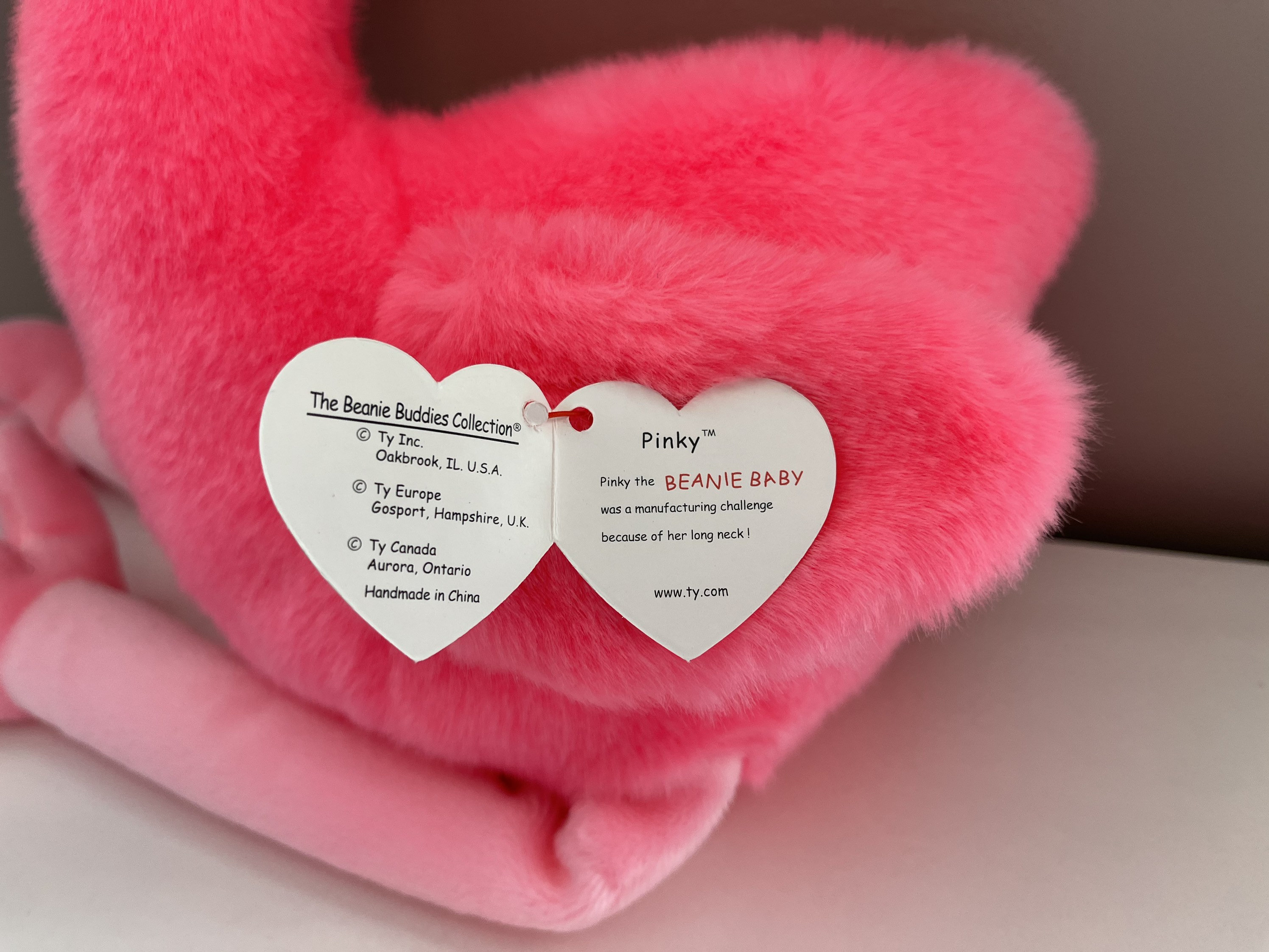 ピンク　ぬいぐるみ　TY Beanie Baby　Beanie Buddy Ty Beanie Buddy “pinky” the Flamingo (10 Inch) - Etsy
