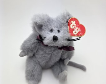 Ty Attic Treasures Collection “Squeaky” the Mouse - Rare 1st Generation Hang Tag (Non Mint) (5 inch)