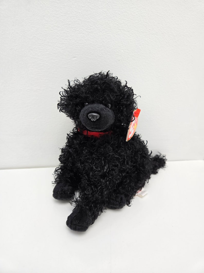 TY Beanie Baby Smudges the Black Curly Haired Dog Rare 6 inch image 1