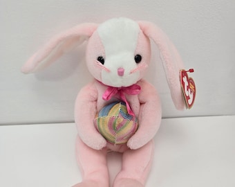 Ty Beanie Baby “Eggerton” the Pink Bunny Holding an Easter Egg! (8.5 inch)